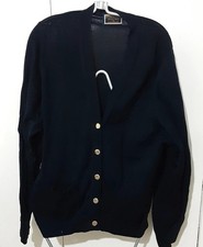Vtg Straven Men's Pure Merino Wool Gold Coat Button Cardigan 42 Pit-Pit 24" (K2)