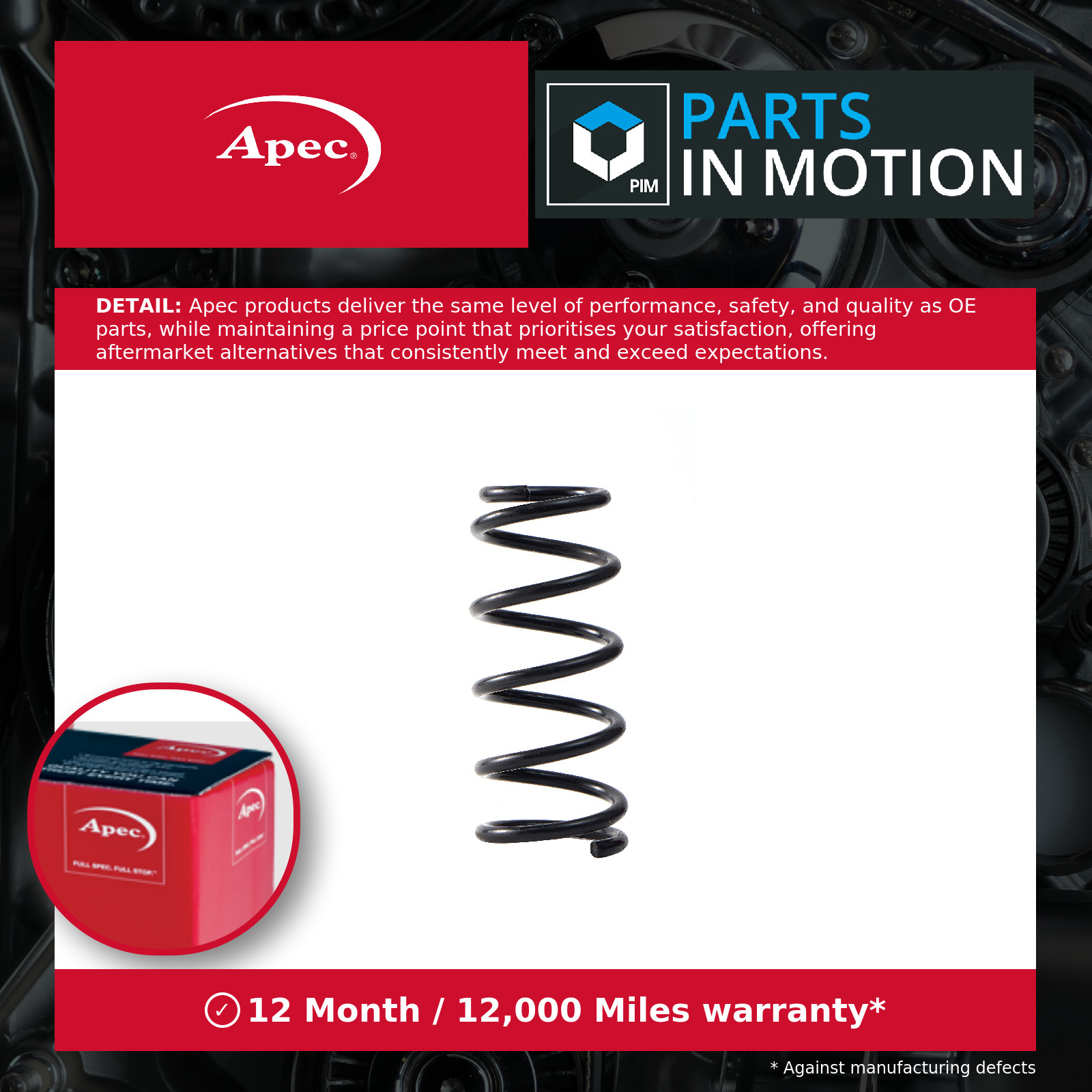 Coil Spring ACS2296 Apec Suspension Genuine Top Quality Guaranteed New