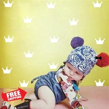 30PCS Crown PVC Wall Stickers, Baby Room Decor, Vinyl Decal, White