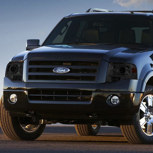 FOR 07-14 FORD EXPEDITION FRONT BUMPER LED DRL PROJECTOR HEADLIGHT SMOKED/AMBER - Picture 8 of 10