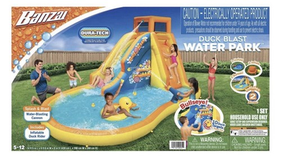 #ad Banzai Duck Blast Water Park Inflatable Slide w Pool Float amp; Water Cannon NEW $319.99