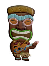 Tiki Aloha Metal Sign With Stand Hawaiian 24"