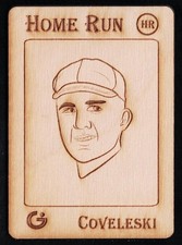 STAN COVELESKI -Rare GYPSY OAK Wooden BASEBALL Card- FAN CRAZE ART SERIES