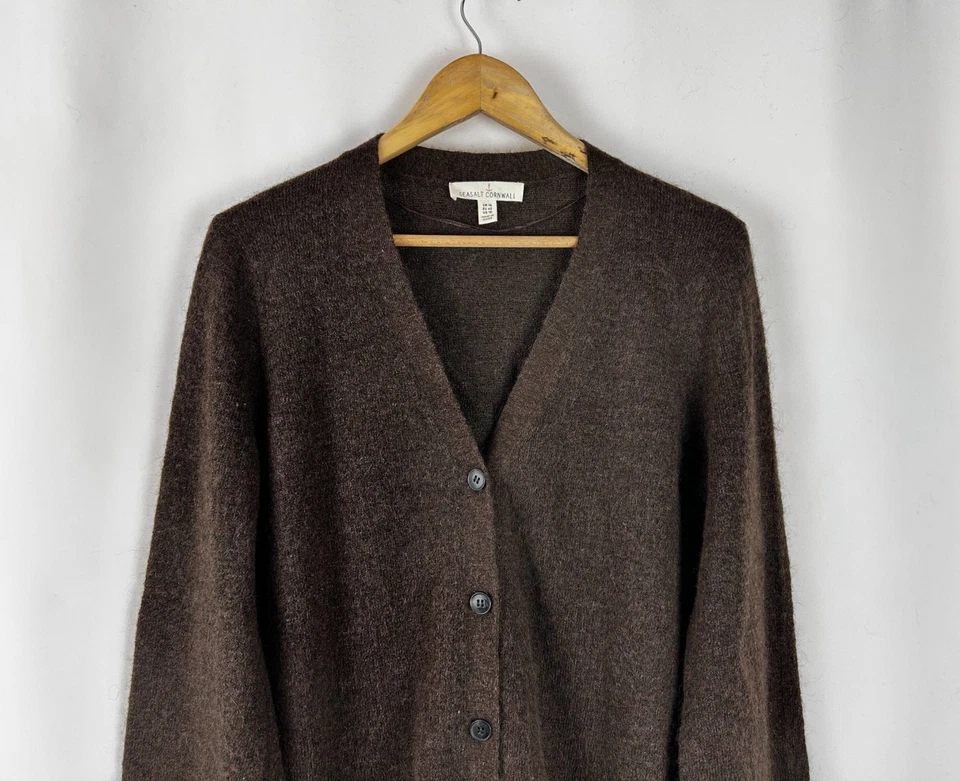 SEASALT CORNWALL Lovely Brown 'Taffle Cardigan' Wool / Mohair Blend, UK 14! - Image 2 of 4