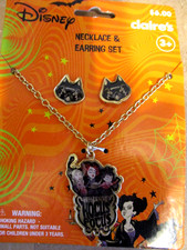 New Claire's Disney HOCUS POCUS Halloween Necklace Earrings Set