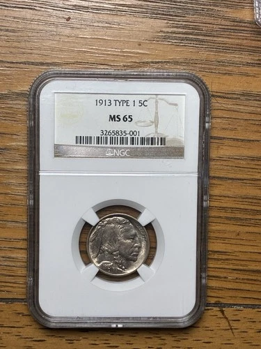 1913 Type 1 Buffalo Nickel NGC MS65