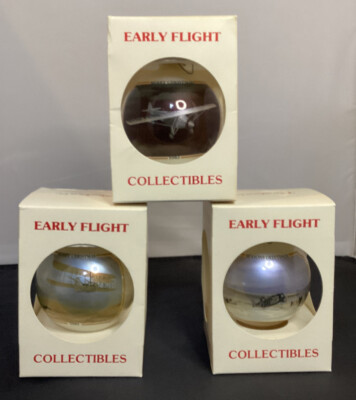 Lot of 3 - Rare Vintage 1982 Photoair Early Flight Collectibles Ornaments