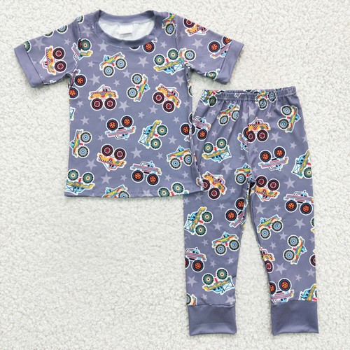 Boutique Baby Boys Truck Pants Pajamas clothing sets Sleeping Wear - Picture 2 of 4