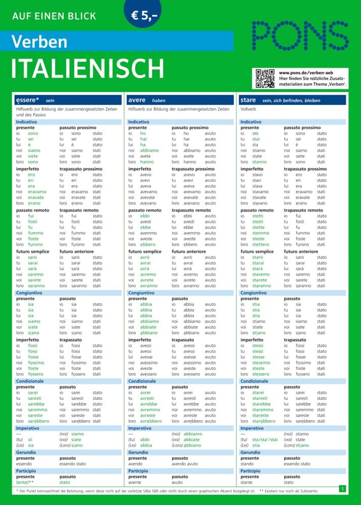 9783125626713 PONS Verben auf einen Blick Italienisch: 15