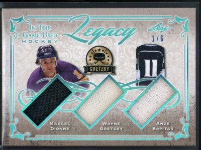 2019-20 ITG Used Legacy Triple Memorabilia #5 M. Dionne/W. Gretzky/A. Kopitar /6
