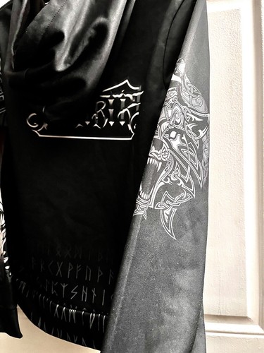 Nordic Viking Celtic Fenrir Wolf Hoodie  3D Print Men Rune Sweatshirt Size M New - Bild 4 von 7