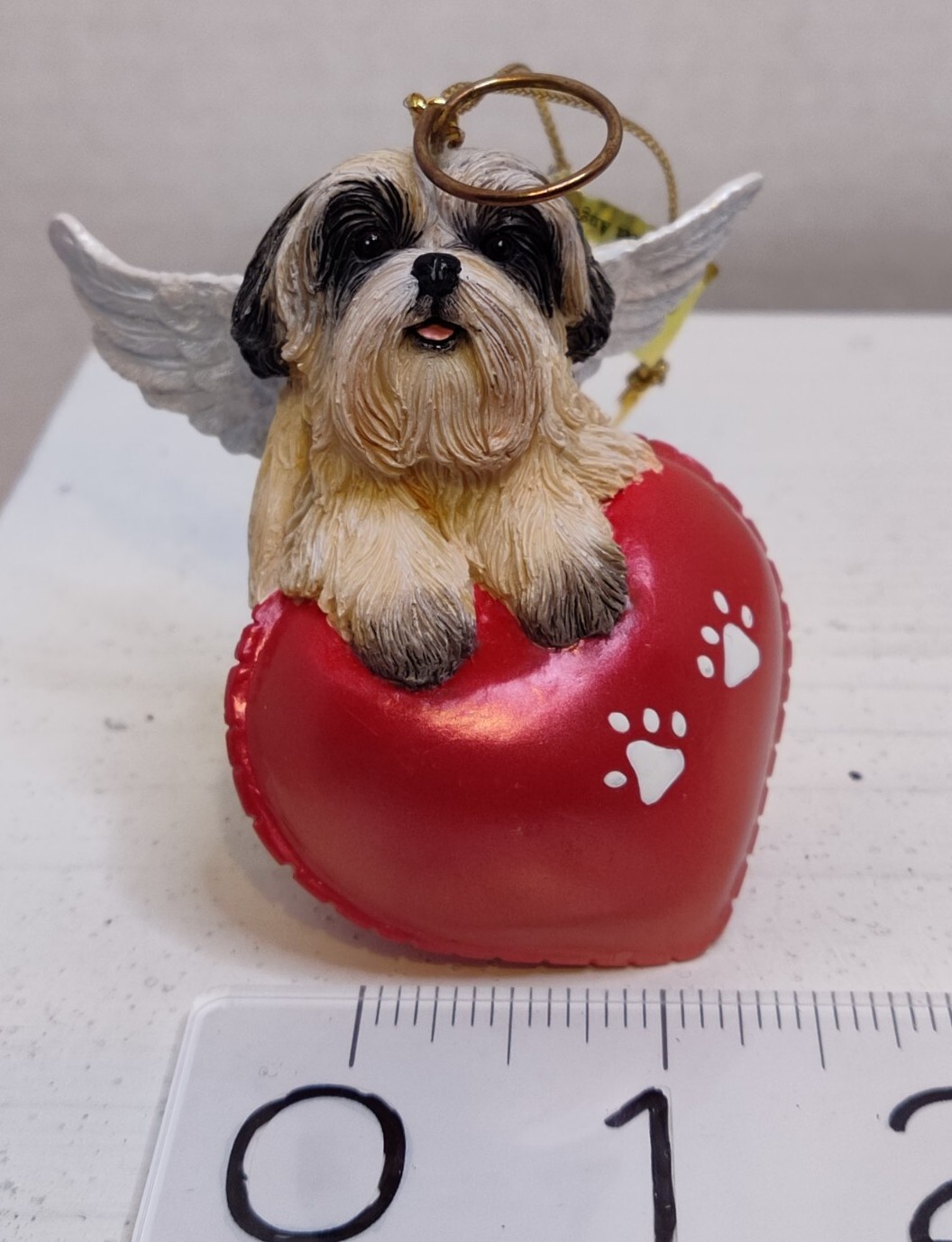 Danbury Mint Shih Tzu Paw perfect Angel Christmas Ornament See Photo Repair