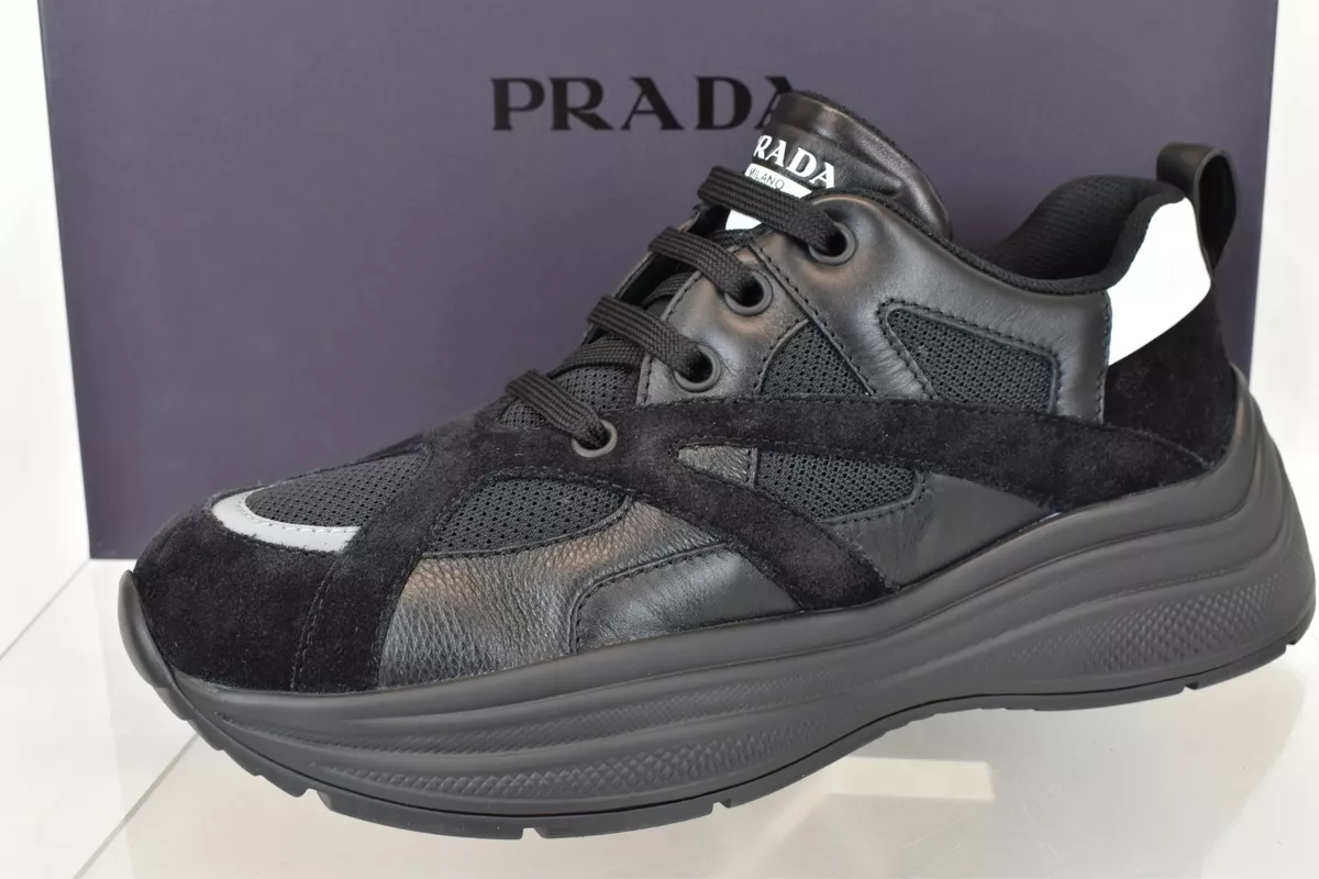 Prada platform sneakers black cheap