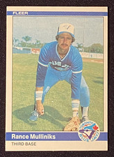 Rance Mulliniks 1984 MLB Toronto Blue Jays Third Baseman Baseball Card Fleer 165
