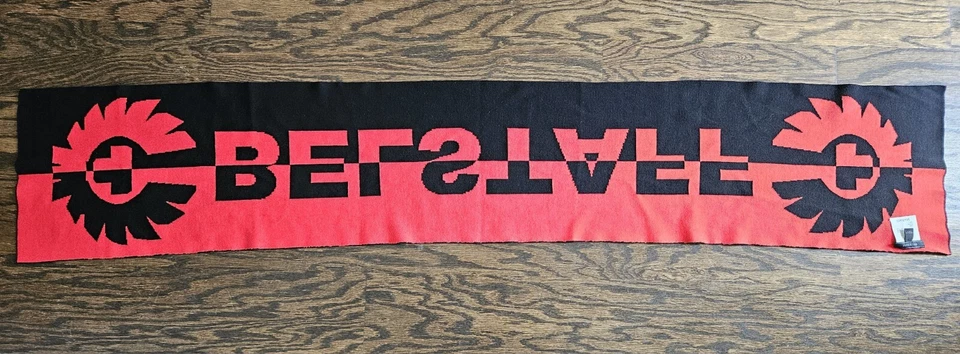 Bufanda Belstaff de lana y algodón negra y roja Foto 3 de 4