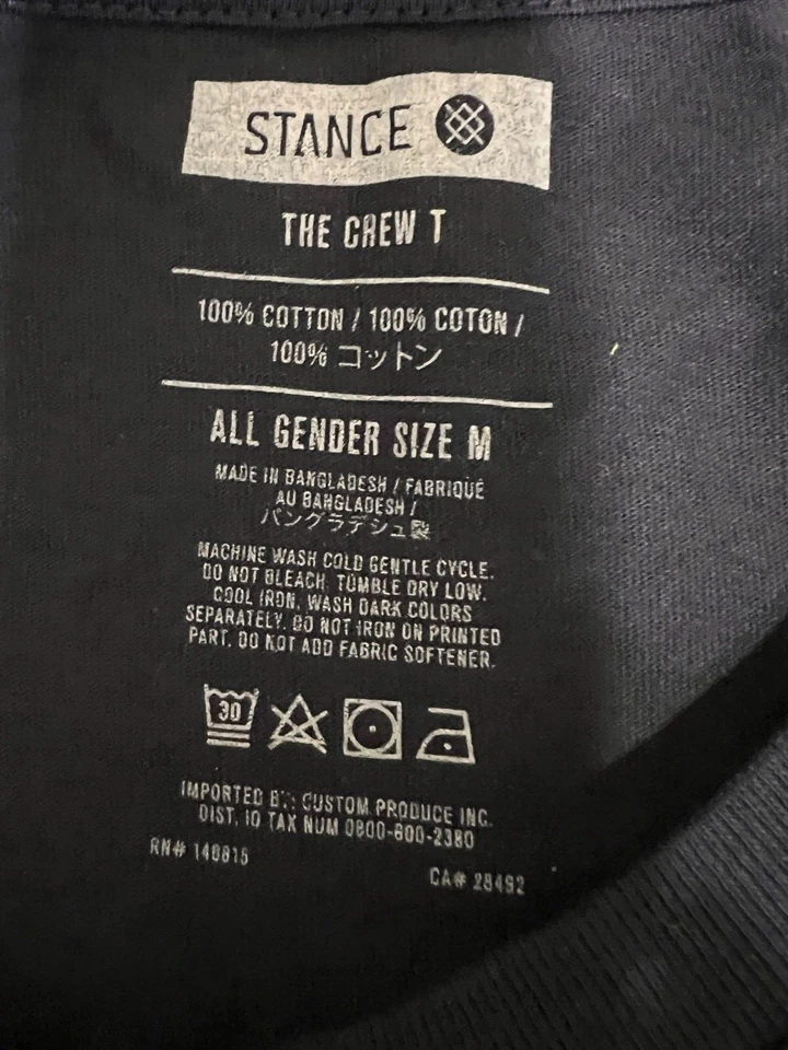 CAMISETA Stance Unisex M Navy Azul Naranja Doble Lado Calidad Diseñador Nueva Sin Etiquetas Foto 2 de 4