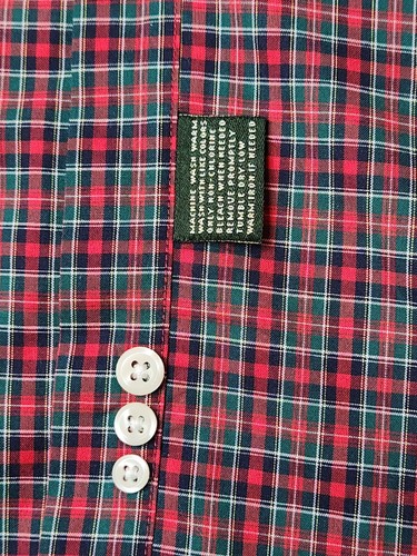 Lauren Ralph Lauren Mens Red Green Plaid Classic Fit Non Iron Shirt 17 32/33 - Picture 10 of 16