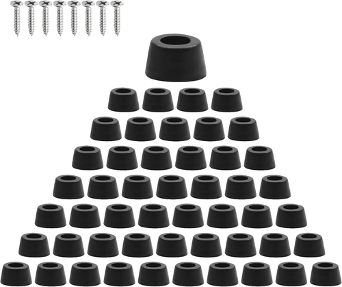 50 Pcs Round Rubber Feet Bumpers Non Slip Cutting Board Feet with Screws - Picture 10 of 11