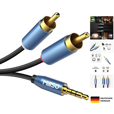 Doppelt abgeschirmtes 3m Cinch-Kabel - Vergoldet für beständige Audioverbindung