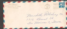 1960 postal cover Pat's Bookery Olympia WA to Meredith Publishing Co Des Moines