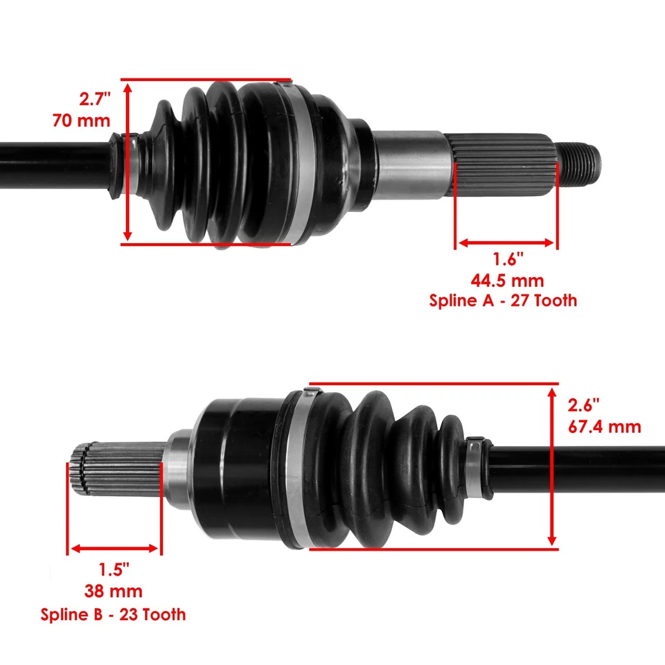 Rear Left & Right CV Joint Axle For Yamaha Grizzly 450 YFM450 4X4 2011-2014 - Image 3 of 4