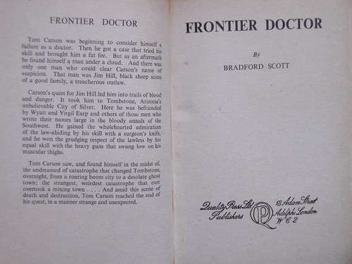 Frontier Doctor. By Bradford Scott. 1948 HB in DJ 1st Edn. Western Cowboy Novel - Picture 3 of 4