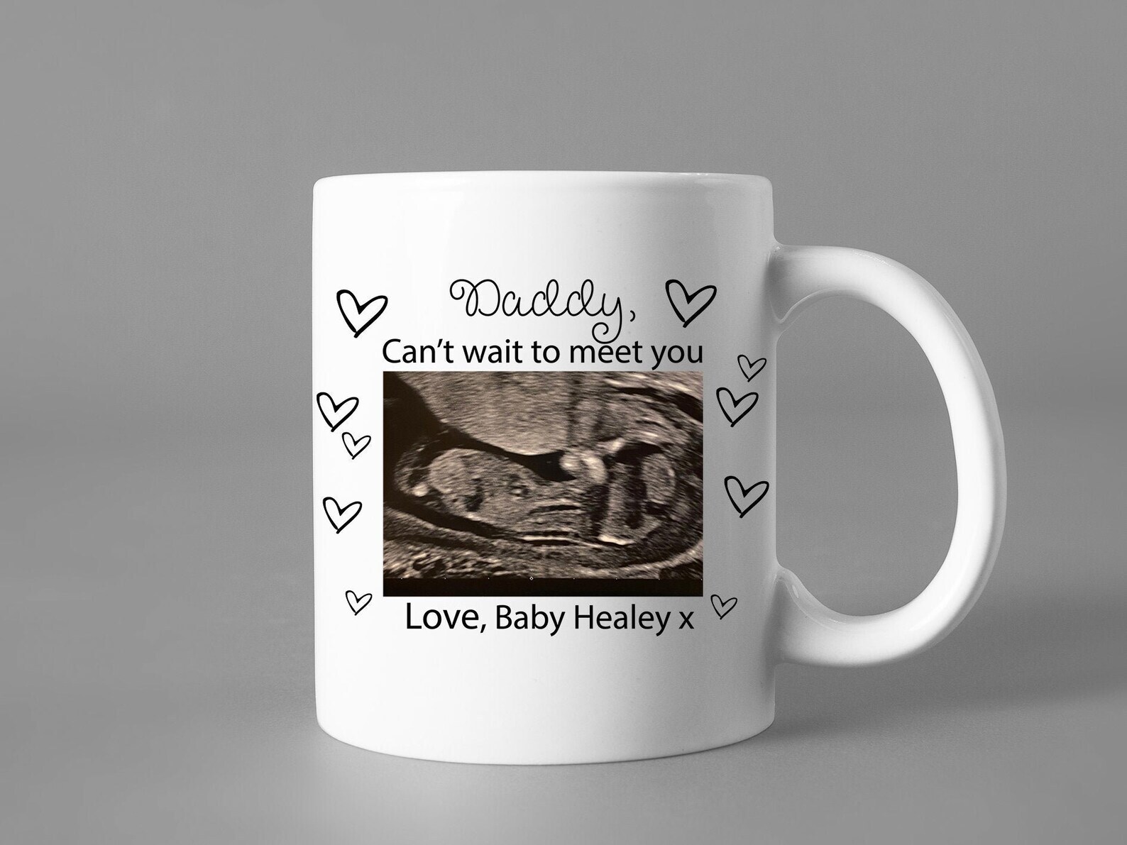 Personalized Daddy Mug Newborn Gift Baby Scan or Bump Daddy to Be Present