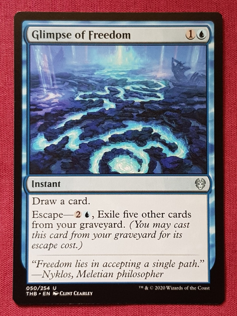 Magic The Gathering THEROS BEYOND DEATH GLIMPSE OF FREEDOM blue card MTG | eBay UK Magic The Gathering THEROS BEYOND DEATH GLIMPSE OF FREEDOM blue card MTG | eBay UK