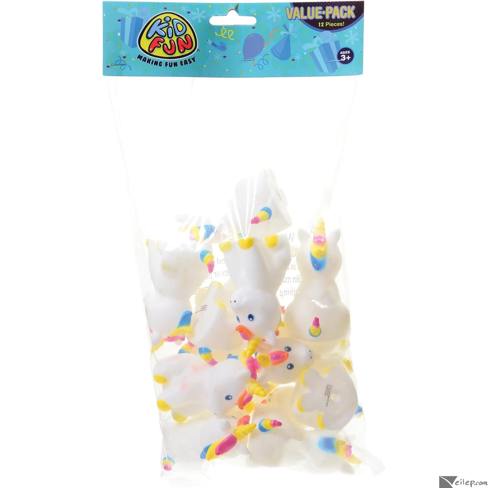 Juguete de Juego de Unicornio de Goma 3" Juguete de Vinilo Novedad, 2 CT, Blanco Amarillo Rosa Foto 2 de 2