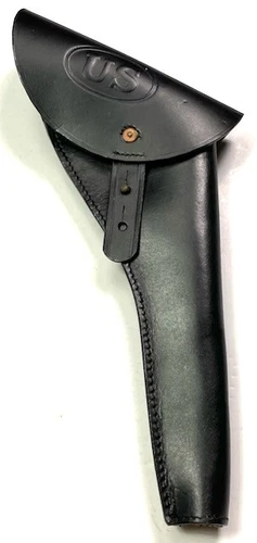 INDIAN WARS US ARMY M1873 REVOLVER PISTOL LEATHER HOLSTER-BLACK "US STAMPED"