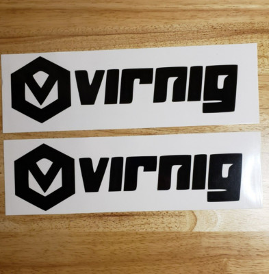 virnig brush cutter rotary mower replacement  DECAL STICKER 12x3.5''  (2) USA