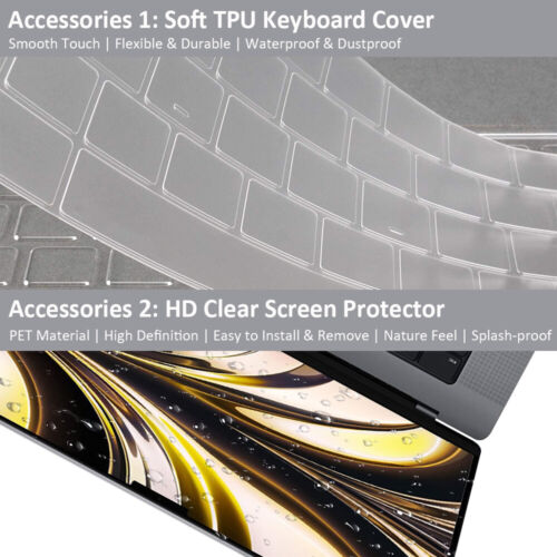 14" Laptop Sleeve Bag & Ultra Thin Case+Keyboard&LCD Cover for MacBook Air 13.6" - Picture 18 of 19