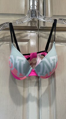 VICTORIA'S SECRET Pink Where Everywhere Push-up  bra  Size 32 D logo pink brand