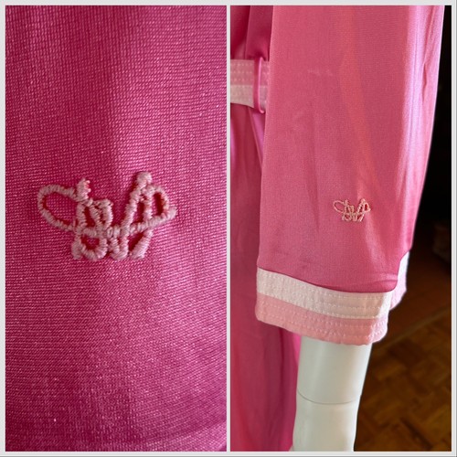 1970s Diane Von Furstenberg Pink Robe Hostess Disco Loungewear DVF Sz Medium VTG - Picture 14 of 24