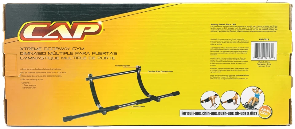 CAP Xtreme Doorway Gym Home Upper Body Workout Bar Sit Chin Push Pull Up Dips - Image 3 of 4