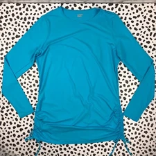Lands End Shirt Long Sleeve Adjustable Cover-Up SWIM TUNIC XL 18 523855