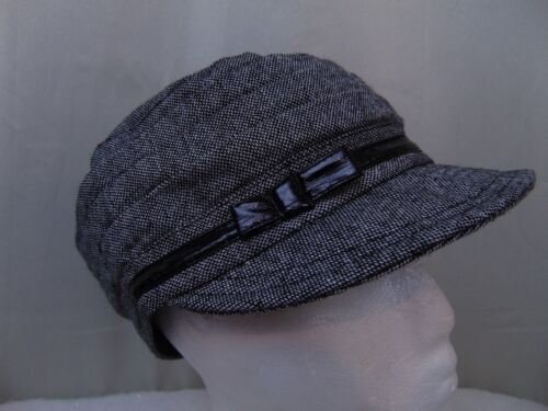 Nine West Fitted Cadet Army Cap Blue One Size Leather Trim  display picture 1