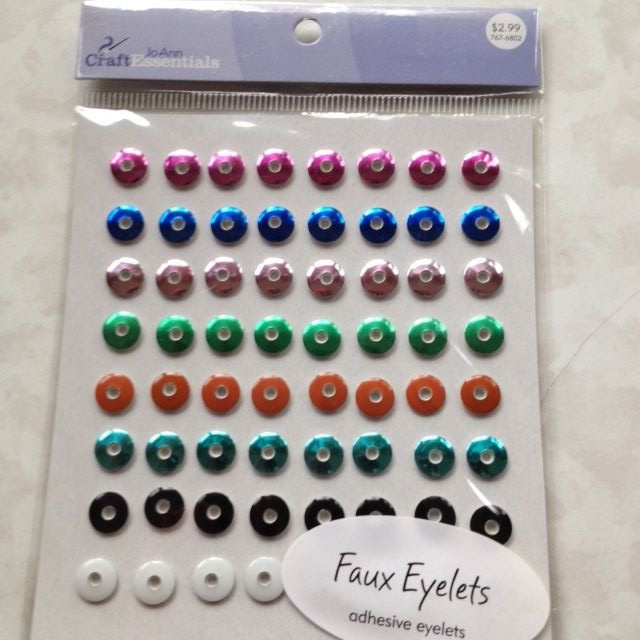 *2 PACKAGES* JoAnn Craft Essentials 128 BRIGHT METAL ADHESIVE EYELETS
