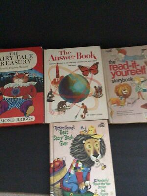 Lot Of 4 Vintage Storybooks For Children Richard Scarry Raymond Briggs Mary Elti