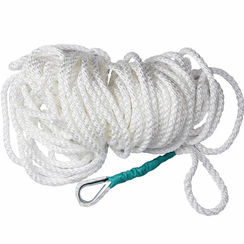 1/2"x100' Twisted 3 Strand Nylon Anchor Rope & Thimble Boat Yacht Marine Line - Foto 8 di 10