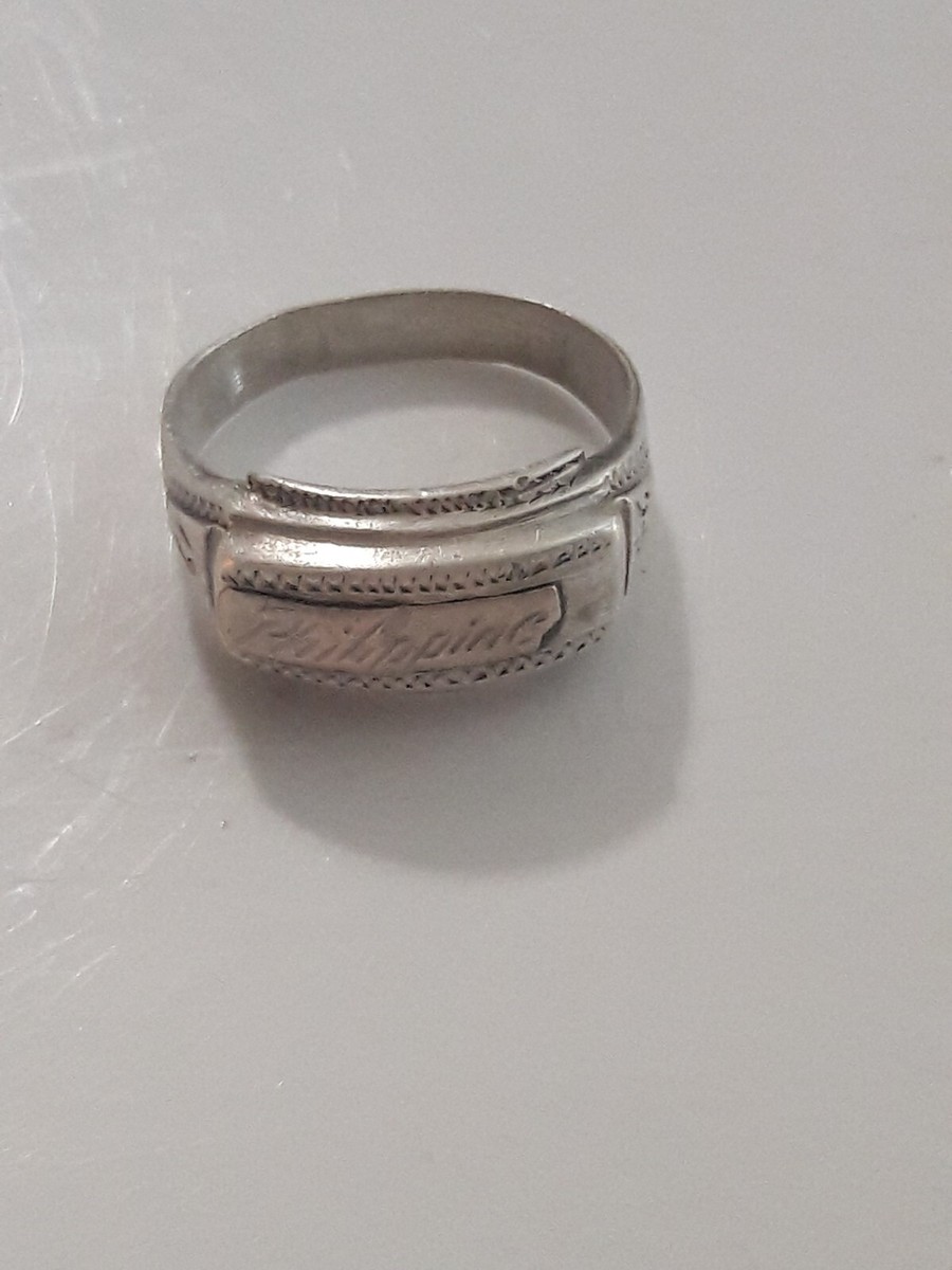 1946 Philippines WW2 Silver Trench Finger Ring see description