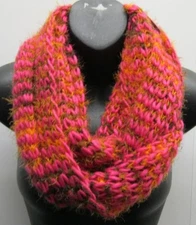 Winter Scarf Infinity Pink Brown Long Wide Circle Warm NWT Fuzzy Knit FUL-587