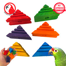 Bonka Bird Toys Pk 6 Wooden Triangle Blocks Foot Talon Craft Part Bird Toys Pet