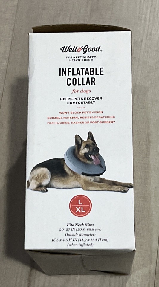 Well & Good Inflatable Collar for Dogs L/XL NEW Helps Pets Recover
