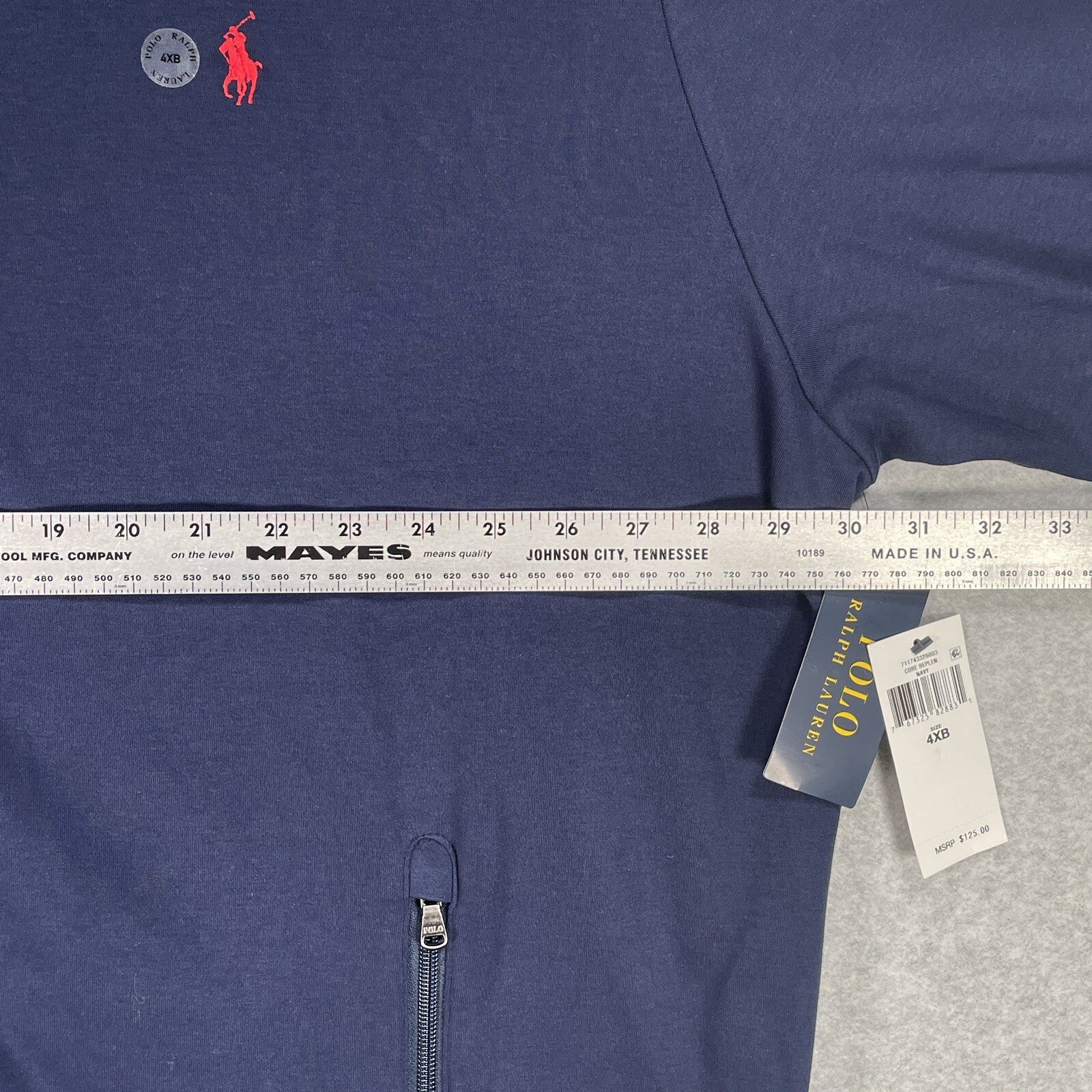 Polo Ralph Lauren Track Jacket 4XB Blu Performance Pony Preppy Tasca Cerniera Intera