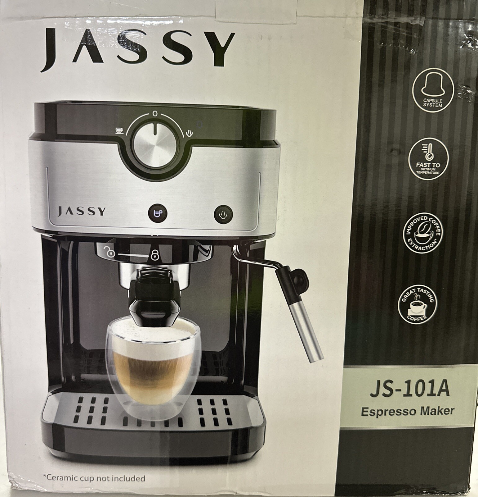 JASSY ESPRESSO COFFEE MACHINE 20 BAR Capaccino Maker with Powerful Milk