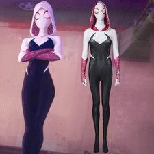 Spider-Man Into Spider-Verse Gwen Stacy Cosplay Costume Bodysuit Zentai Jumpsuit