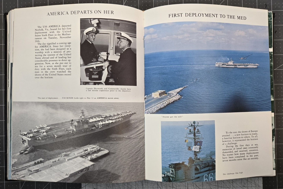 1965-1966 U.S.S. America CVA-66 Cruise Book, Vietnam Era USN