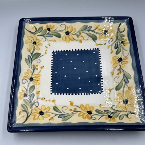 Set of 2 Tabletops Gallery BELLA FLORA Appetizer Plates Hand-Painted Earthenware - Picture 5 of 19