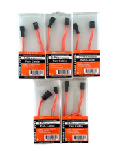 3 Pin M-F Connector Fan Cable 10in PC Fan Sleeved Extension Cable LOT OF 5